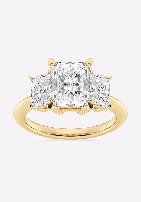 4 ctw Radiant Lab Grown Diamond Three-Stone Ring