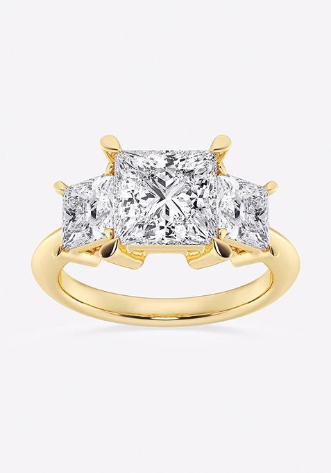 4 ctw Princess Lab Grown Diamond Three-Stone Ring