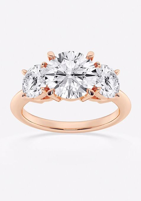 4 ctw Round Lab Grown Diamond Three-Stone Ring