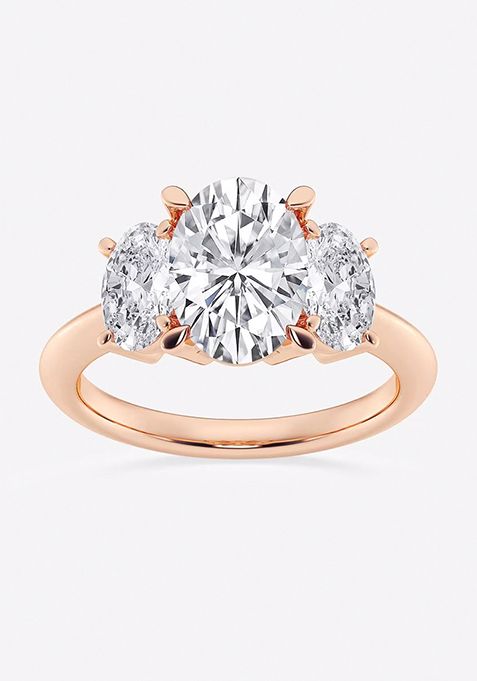 4 ctw Oval Lab Grown Diamond Three-Stone Ring