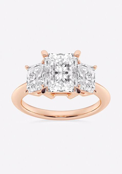 4 ctw Radiant Lab Grown Diamond Three-Stone Ring