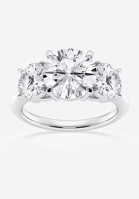 5 ctw Round Lab Grown Diamond Three-Stone Ring