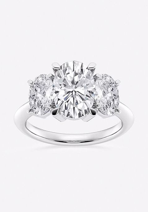 5 ctw Oval Lab Grown Diamond Three-Stone Ring