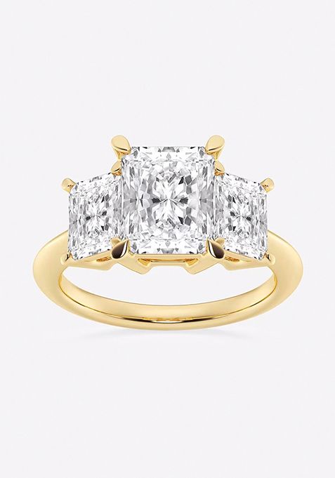 5 ctw Radiant Lab Grown Diamond Three-Stone Ring