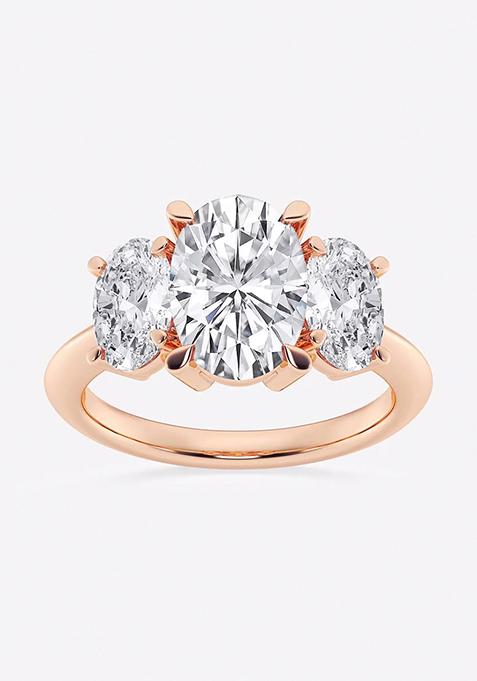 5 ctw Oval Lab Grown Diamond Three-Stone Ring