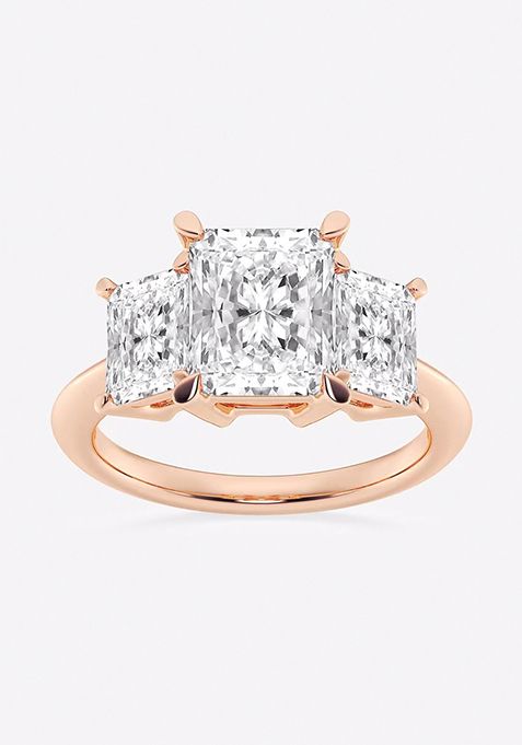 5 ctw Radiant Lab Grown Diamond Three-Stone Ring