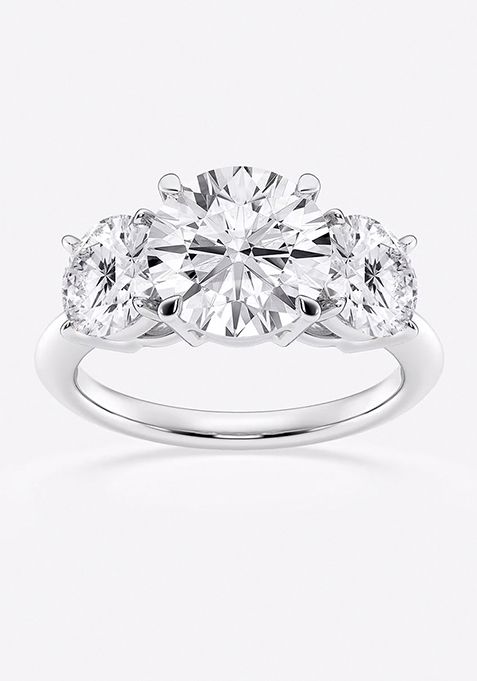 6 ctw Round Lab Grown Diamond Three-Stone Ring