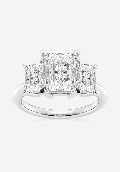 6 ctw Radiant Lab Grown Diamond Three-Stone Ring