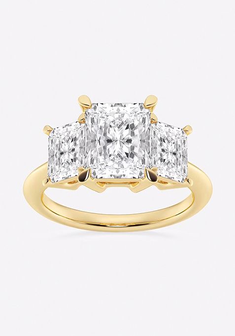 6 ctw Radiant Lab Grown Diamond Three-Stone Ring