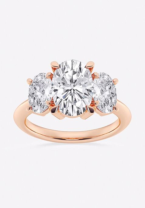 6 ctw Oval Lab Grown Diamond Three-Stone Ring