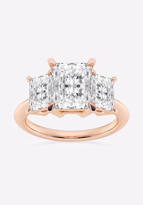 6 ctw Radiant Lab Grown Diamond Three-Stone Ring