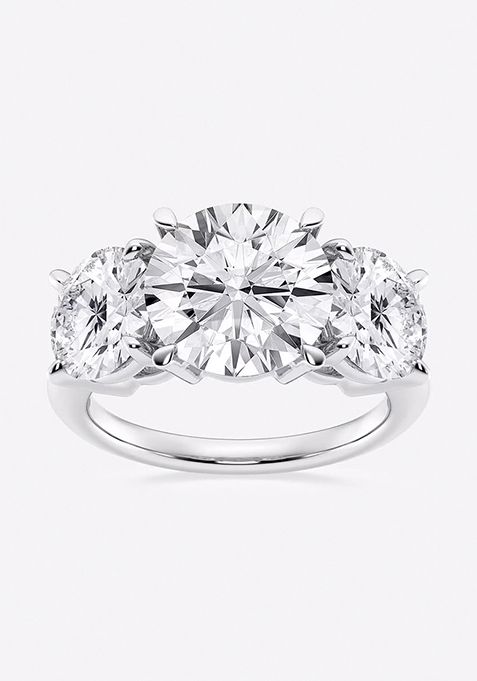 7 ctw Round Lab Grown Diamond Three-Stone Ring