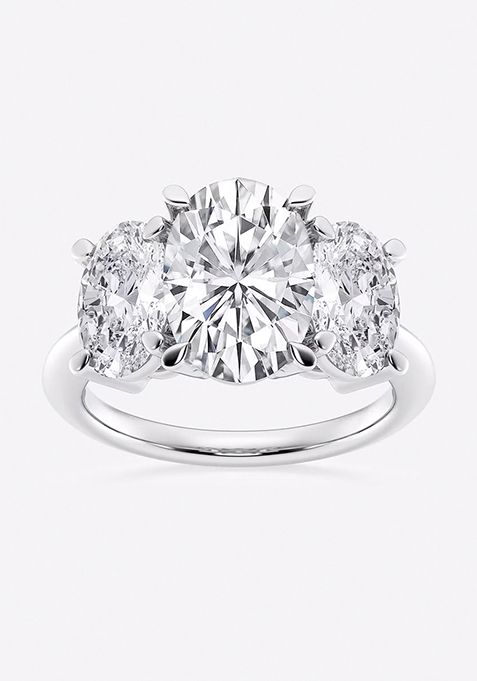 7 ctw Oval Lab Grown Diamond Three-Stone Ring