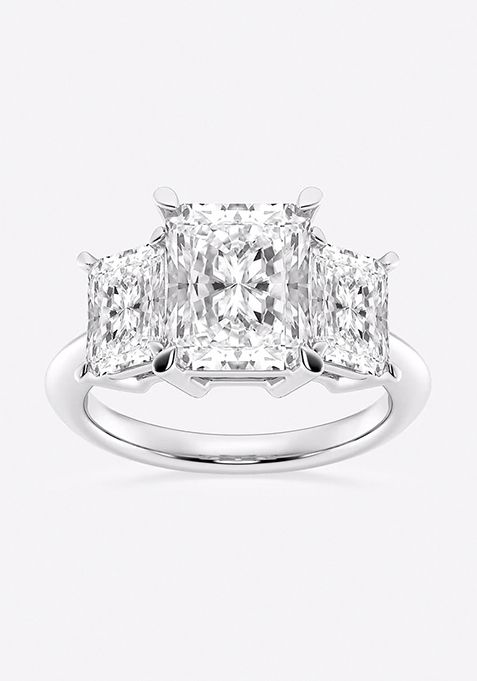 7 ctw Radiant Lab Grown Diamond Three-Stone Ring