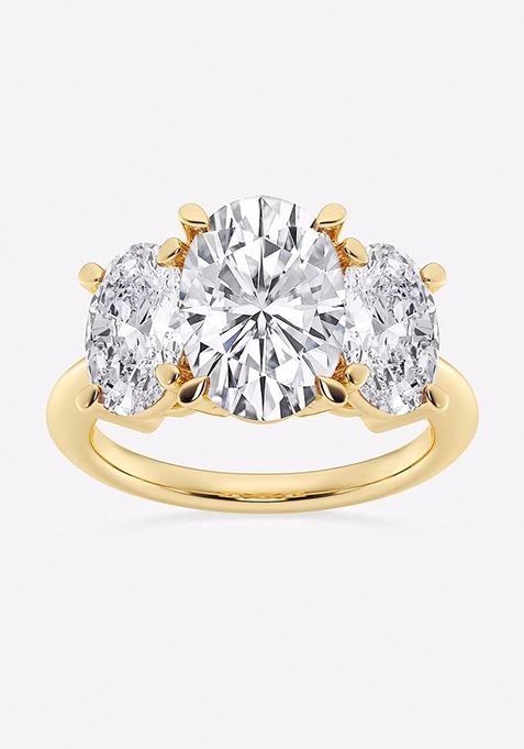 7 ctw Oval Lab Grown Diamond Three-Stone Ring