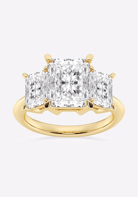 7 ctw Radiant Lab Grown Diamond Three-Stone Ring