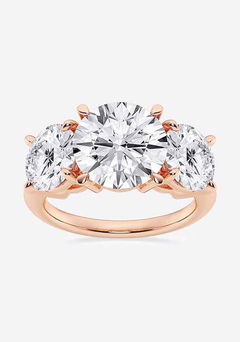 7 ctw Round Lab Grown Diamond Three-Stone Ring