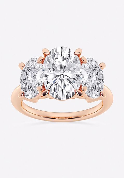 7 ctw Oval Lab Grown Diamond Three-Stone Ring