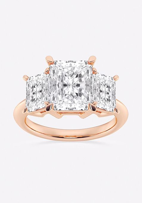 7 ctw Radiant Lab Grown Diamond Three-Stone Ring