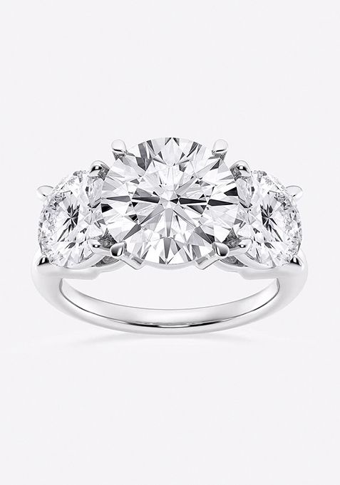 9 ctw Round Lab Grown Diamond Three-Stone Ring