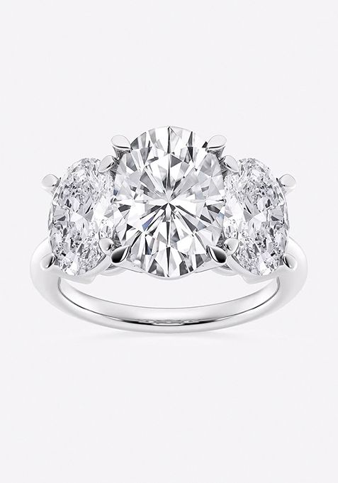 9 ctw Oval Lab Grown Diamond Three-Stone Ring