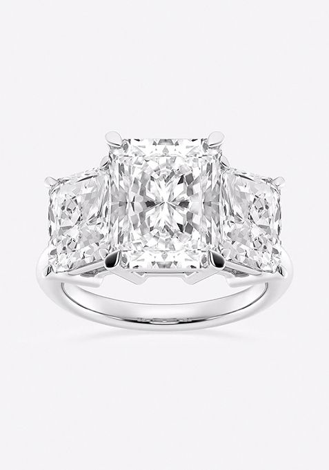 9 ctw Radiant Lab Grown Diamond Three-Stone Ring