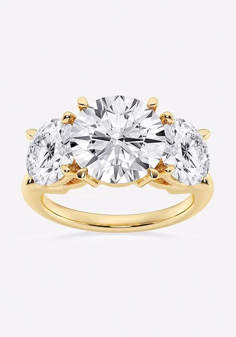 9 ctw Round Lab Grown Diamond Three-Stone Ring