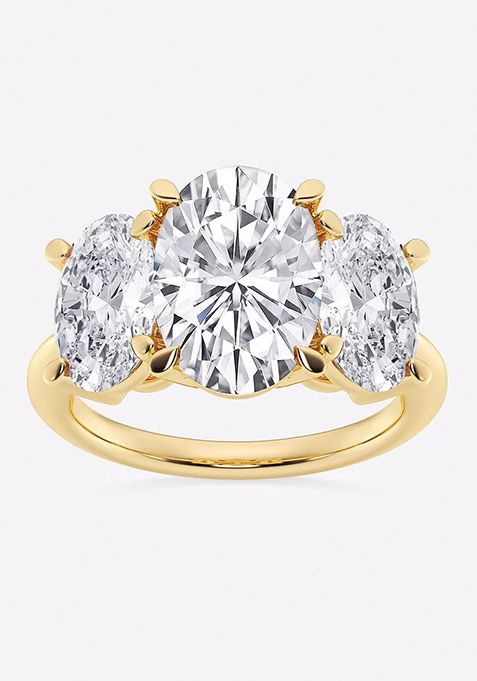 9 ctw Oval Lab Grown Diamond Three-Stone Ring