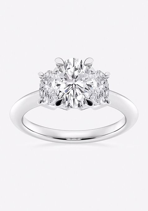 2 ctw Oval Lab Grown Diamond Three-Stone Ring