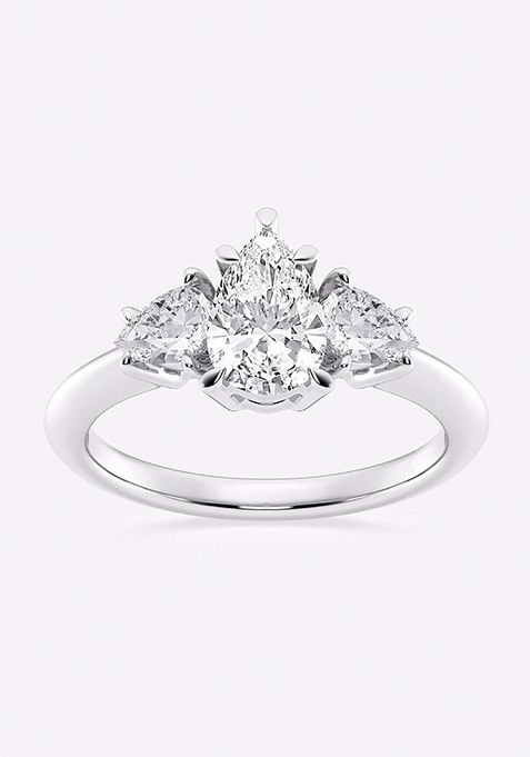 2 ctw Pear Lab Grown Diamond Three-Stone Ring