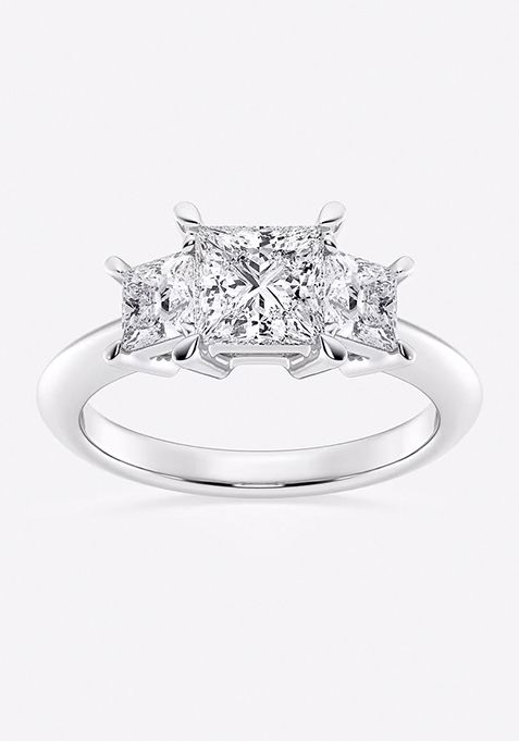 2 ctw Princess Lab Grown Diamond Three-Stone Ring