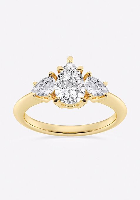 2 ctw Pear Lab Grown Diamond Three-Stone Ring