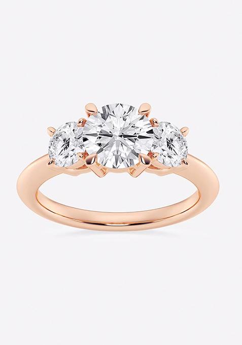 2 ctw Round Lab Grown Diamond Three-Stone Ring