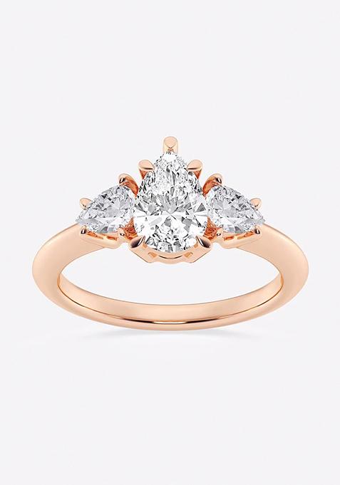 2 ctw Pear Lab Grown Diamond Three-Stone Ring