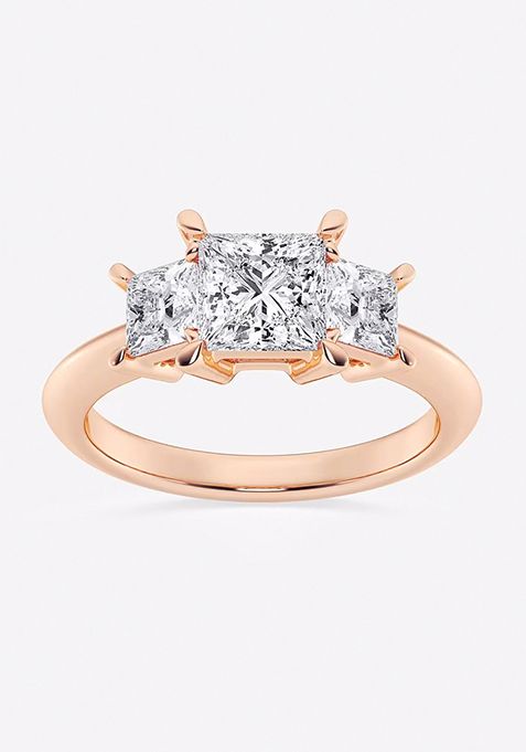 2 ctw Princess Lab Grown Diamond Three-Stone Ring