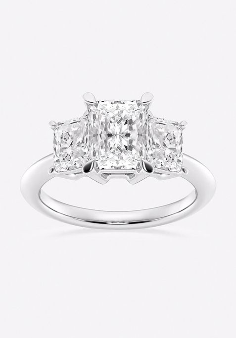 3 ctw Radiant Lab Grown Diamond Three-Stone Ring