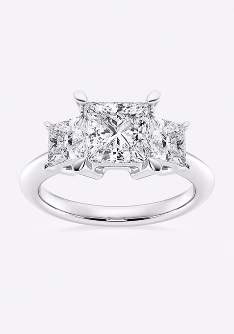 3 ctw Princess Lab Grown Diamond Three-Stone Ring