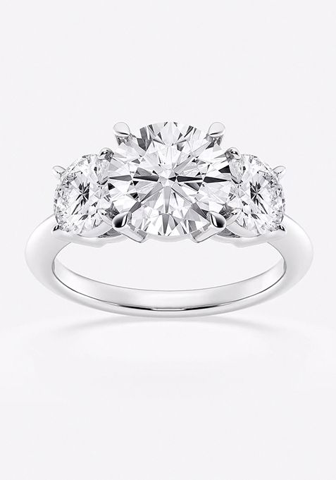 4 ctw Round Lab Grown Diamond Three-Stone Ring