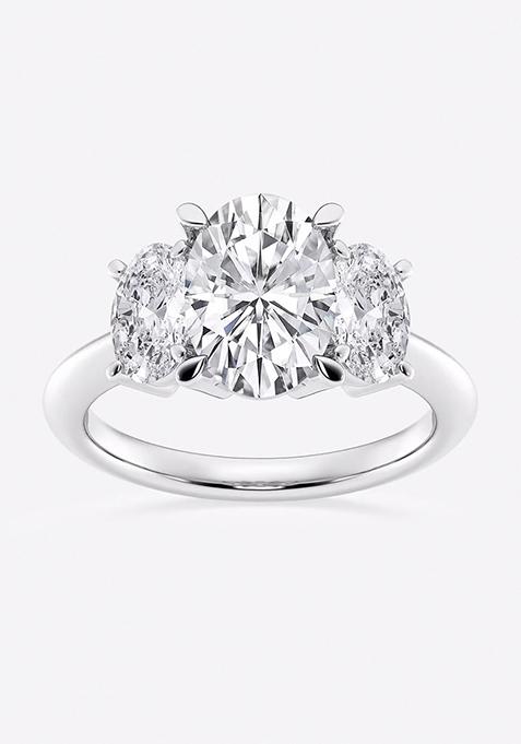 4 ctw Oval Lab Grown Diamond Three-Stone Ring