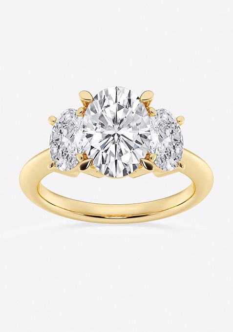 4 ctw Oval Lab Grown Diamond Three-Stone Ring