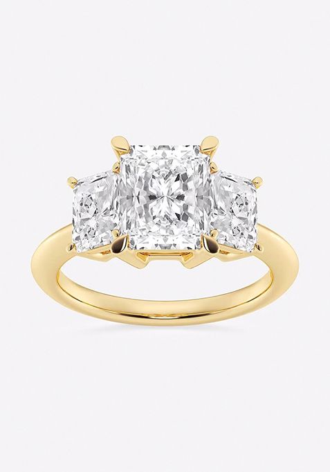 4 ctw Radiant Lab Grown Diamond Three-Stone Ring