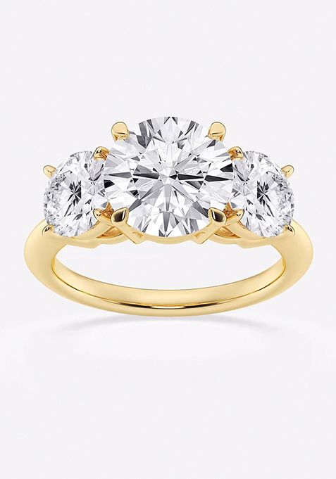 5 ctw Round Lab Grown Diamond Three-Stone Ring