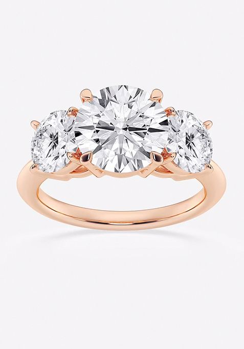 5 ctw Round Lab Grown Diamond Three-Stone Ring