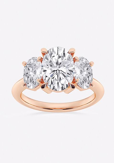 5 ctw Oval Lab Grown Diamond Three-Stone Ring