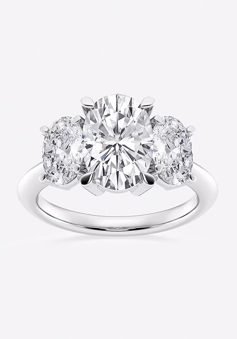 6 ctw Oval Lab Grown Diamond Three-Stone Ring