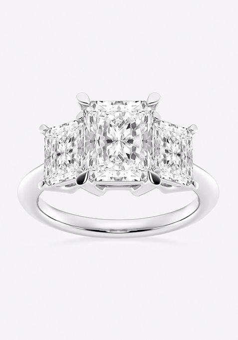 6 ctw Radiant Lab Grown Diamond Three-Stone Ring