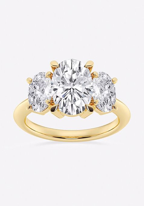 6 ctw Oval Lab Grown Diamond Three-Stone Ring