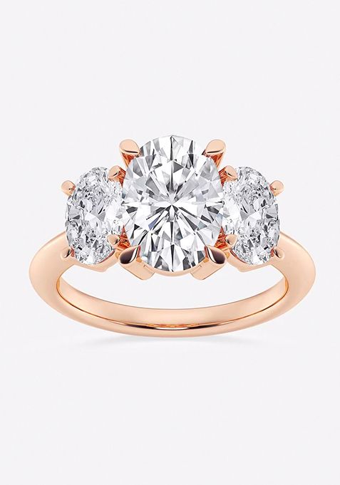 6 ctw Oval Lab Grown Diamond Three-Stone Ring