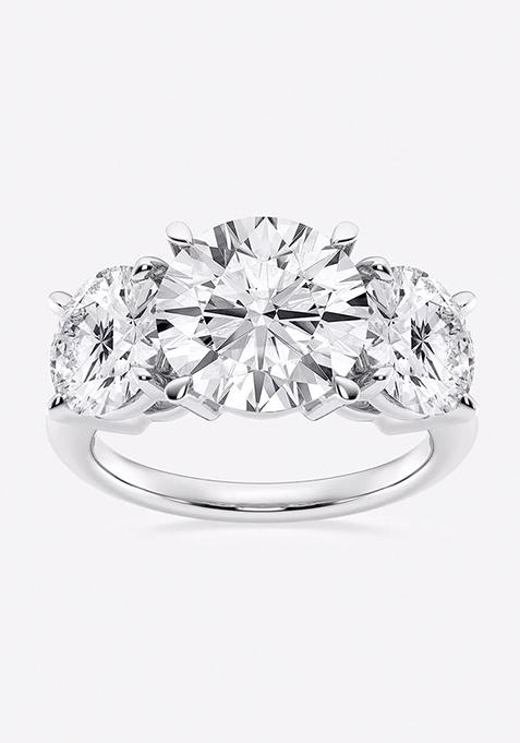 7 ctw Round Lab Grown Diamond Three-Stone Ring