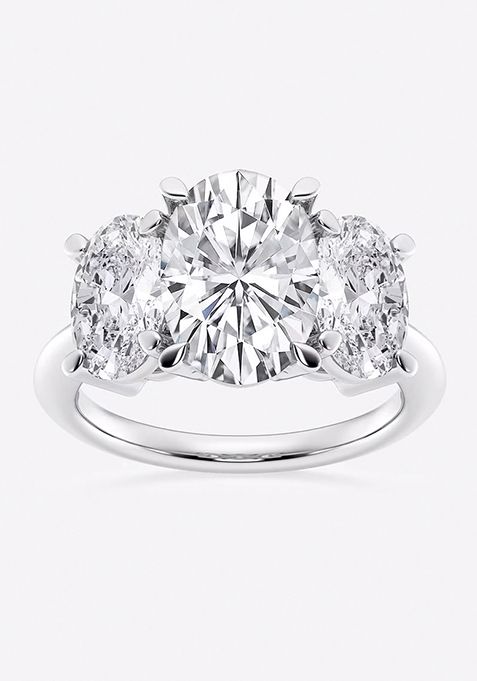 7 ctw Oval Lab Grown Diamond Three-Stone Ring